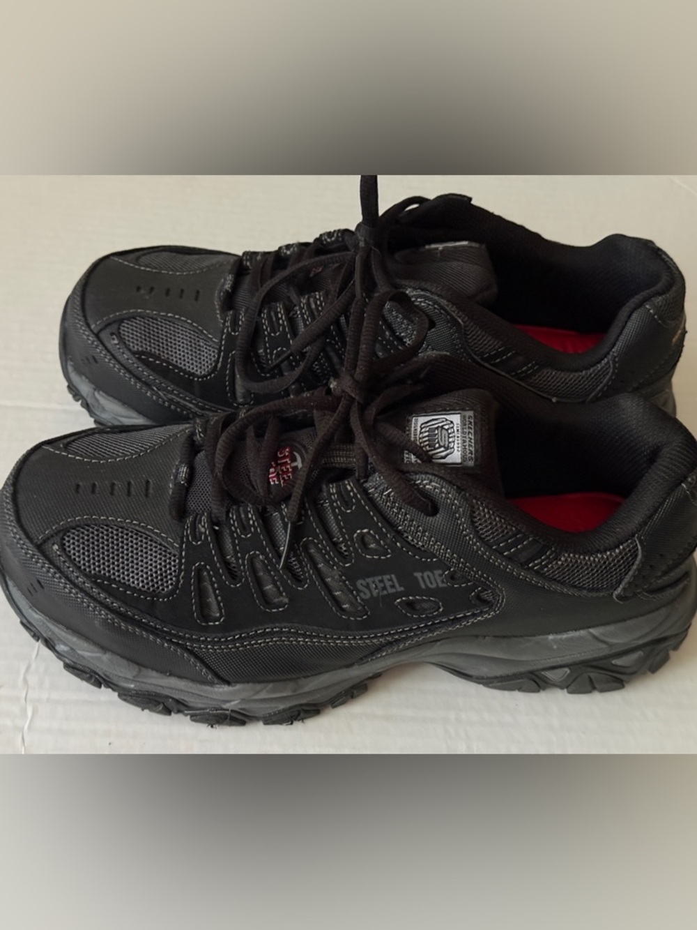 Skechers Steel Toe Work Shoes Black and Charcoal Men's Size 9 SN77055W